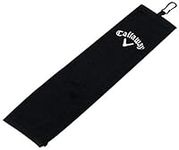 Callaway Tri Fold Towel, Black, 16 