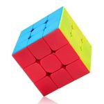 ROXENDA Speed Cube Fast Cube - Fast Smooth Turning Solid Durable & Stickerless Frosted, Best 3D Puzzle Magic Cube Toy - Turns Quicker than Original for kids Gift & Adult & Children(3x3x3 Cube)