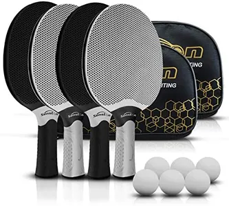 Senston Table Tennis Rackets Set,Professional Ping Pong Paddle Set for 4 Players, Composite Rubber Table Tennis Paddles, Indoor or Outdoor Games.