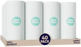 Cloud Paper Bamboo Paper Towels - 40 Rolls of Ultra Absorbent and Durable Paper Towels for Sustainable Cleaning - FSC-Certified, Plastic-Free Packaging, and Chlorine-Free Paper Towel