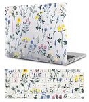 Laptop Shell Compatible with MacBook Pro 16 inch Case 2023 2021 Model M2 A2780 A2485 M1 Pro/Max with Retina Display and Touch ID, Plastic Hard Shell Cover Case and Keyboard Skin, Tiny Flowers