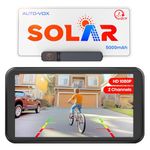 AUTO-VOX Solar Wireless Backup Camera with 5" HD Monitor, 3-Minute DIY Installation, and Battery-Powered Backup Camera System, IP69K Waterproof Reverse Camera for Car/Van/SUV/Truck/Trailer