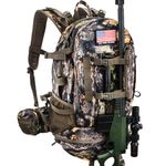 YVLEEN Hunting Backpack, Durable Camo Hunting Packs for Men, Large Capacity Hunting Day Pack for Rifle Bow Gun, Hunting Gear, Wild Leaves Camo - H1, Classic