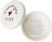 kullder Inspirational Gift for Sister, Sister Trinket Dish Decorative Ring Dish, Thank You Sister Gift, Sister Keepsake Box Gifts for Birthday, Appreciation Sister Gift