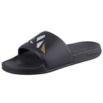 Knixmax Men Sliders Shower Gym Beach & Pool Shoes Open Toe Slide Sandals Summer Slippers Slip-on A Black 8/9UK - 42/43EU