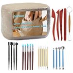 Jorsun Natural Air-Dry Clay Natural, Non-Toxic All-Purpose Compound 10LBs with 23 Pcs Pottery Tools Clay Sculpting Tool Set, All-Purpose Modeling Clay (Grey & Tools)