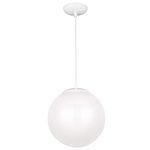 Sea Gull Lighting 6020-15 Single-Light Globe Pendant, White with Opal Glass by Sea Gull Lighting