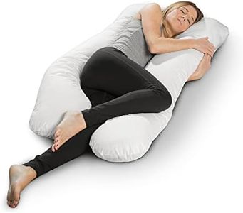 sleepling 194496 Oreiller de Corps | Coussin de Grossesse | Oreiller de Couchage latéral | 100% Coton | Lavable à 60 degrés | Ökotex 100 | Fabriqué en UE | 140 x 75 x 20 cm, Blanc