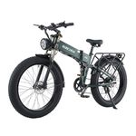 CEAYA Electric Bike,Electric Bike for Adult,Full Suspension, Shimano 8 Speed Folding E-bike,26 * 4.0 Fat Tire Electric Bike (Grey)