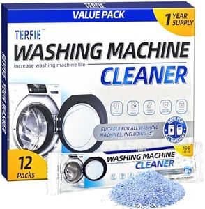 TERFIE Washing Machine Cleaner Powder - 12 Month Supply（12 Pack） for HE Front Load & Top Load Washers, Deep Cleanse to Eliminate Odors & Residue, Septic Safe & Eco-Friendly