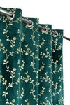 FABDRAPE Heavy Velvet Fabric Luxury Looks Room Darkening Floral Designer Curtains 11 Feet for Long Door, Aqua, Pack of 4 Pieces