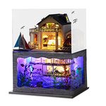 Spilay Miniature Dollhouse Kit with Furniture,DIY Dollhouse Kit Mini Modern Villa Model Plus Dust Cover and Music Box ,1:24 Scale Creative Room Idea for Children Birthday Gift(Hawaii Impression)