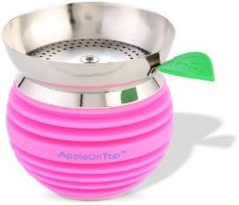 Apple On Top Silicone Hookah Bowl For Shisha with Charcoal Holder Stainless Steel - Long Lasting Flavor -Easy Clean- Available in 6 Color Options 3 Inch Height 3 Inch Diameter (Pink)