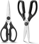 WELLSTAR Heavy Duty Kitchen Scissors, Sharp Kitchen Scissors Multipurpose Utility Stainless Steel Scissor, Kitchen Shears for Chicken,Meat, Vegetables, Herbs, BBQ, Bones, Nuts,2-Piece Set