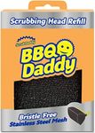 Scrub Daddy Replacement Grill Brush Head BBQ Daddy - Steam Clean with Steel Scrubber and Stainless Steel Scraper- No Bristles- Contains Scour Daddy Steel Replacement Head, 1ct, Black