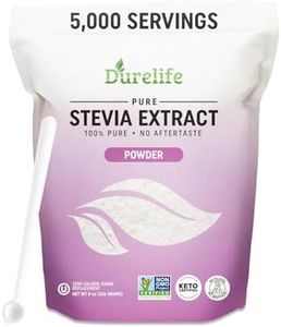 Durelife 100% Pure stevia extract sweetener 8 oz | No Erythritol, NON-GMO Project Verified, No Fillers, Zero Calorie Sugar Substitute | No Aftertaste | Micro-Spoon Included | over 5000 servings | 8 oz