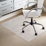 Trintion Office Chair Mat for Carpeted Floor 90x120cm PVC Floor Mat Non-Slip Pointed Waterproof Plastic Chair Mat Carpet Protector for Low, Standard and Medium Pile Carpets (Rectangle Pointed)