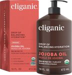 Cliganic Organic Jojoba Oil 473ml with Pump 100% Pure | Bulk Natural Cold Pressed Unrefined Hexane Free Oil for Hair & Face | Base Carrier Oil - Certified Organic