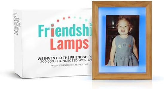Friendship Lamp® Knotty Pine Wood Picture Frame Handmade in USA - Wi-Fi Touch Lamp LED Light for Long-Distance, Connection, Relationship, Friendship, Gift, Over 200 Colors, App Setup - Single