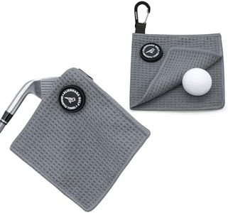 Aliennana Small Magnetic Golf Towel, Microfiber Waffle Design with Clip - Industrial Strength Magnet for Golf Bags, Carts Clubs