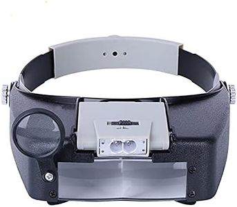 Head Magnifier Jewelers with LED Light Illuminated Helmet Magnifying 1.5X 3X 6.4X 8.3XTools for Watch Repair, Precision Work Reading Aid