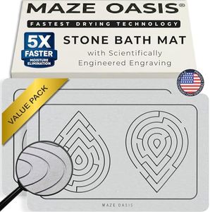 MAZE OASIS - 5X Faster Drying - Premium Bathroom Mat Set (2 Pack) [The Dry Home System] – Stone Bath Mats for Bathroom & Dish Drying Mat Stone – Non Slip Diatomaceous Earth – Zen Sterling
