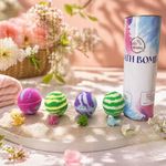 Natural Relaxing Bath Bomb Set with Surprise Toys for Kids & Adults | Moisturizing Fizzy Bath Bombs | Handmade Scented Bubble Bath Balls | Spa Gift Set for Women, Kids Birthday Gift Pack of 4