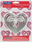 PME PNH2 Heart Cutters, Set of 6, White, 11 x 1 x 11 cm