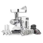 STX International Turboforce 3000 Series 7-in-1 Electric Meat Grinder | 3000W Max | 3-Speed | Foot Pedal | Juicer | 5 Grinding Die | 3 Stainless Steel Blades | Sausage Stuffer | Kubbe Maker & More