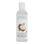 PUROLEO Fractionated Coconut Oil 4 Fl Oz/120 ML (Packed In Canada) 100% Natural and odorless Moisturizer & Carrier Oil | Hair Skin Body, Aromatherapy, Massage, Makeup Remover | huile de coco, huile massage