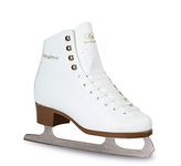 BOTAS - model: REGINA/Made in Europe (Czech Republic) / Ice Skates for Girls, Kids/NICOLE blades/Color: White, Size: Kids 12.5