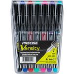 PILOT Varsity Disposable Fountain Pens, Medium Point Stainless Steel Nib, Black/Blue/Red/Pink/Green/Purple/Turquoise, 7-Pack Pouch (90029)