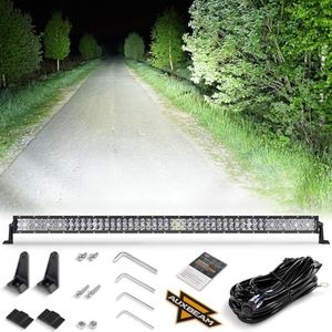 Auxbeam LED Light Bar 52 Inch 300W, 30000 Lumens Waterproof Work Light Off Road Driving Lamp, 5D Lens Double Row Spot Flood Combo Fog Light with Wiring Harness for Pickup Trucks SUV ATV UTV Boat