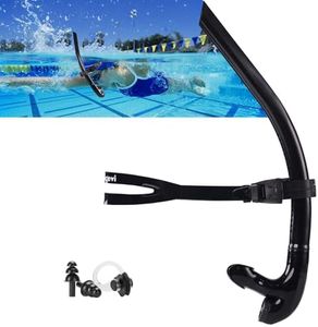 Swim Snorkel for Lap Swimming，No Loud gurgling Noise No Hurt Forehead No Slip Swimming Snorkeling Training for Adult/Kid/Youth,Swimmer Snorkle Center Mount Snorkel One-Way Purge Valve