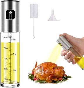 Olive Oil Sprayer Mister Spritzer for Cooking Air Fryer Oil Dispenser Bottle with Bottle Brush and Replace Tube for Vinegar Soy Sauce Mini Kitchen Gadgets for BBQ,Making Salad, Baking, Grilling