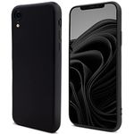 Moozy Lifestyle. Designed for iPhone XR Case, Black - Liquid Silicone Lightweight Cover with Matte Finish and Soft Microfiber Lining, Premium Silicone Case