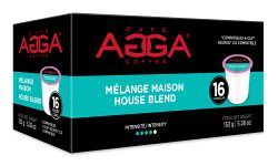 Cafe Agga - Original House Blend Coffee Pods - Medium Roast Espresso - 100% Arabica - Recyclable - Keurig & K-Cup Compatible Capsules -4/5 Intensity -60 Cups Coffee -6 Boxes of 16 Pods(96 Pods)