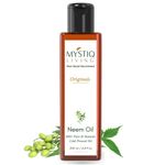 Mystiq Living Neem Oil for Hair & Skin, Removes Dandruff, Hair Growth - 200 ML | Treats Scalp Fungal Infection | 100% Pure & Natural, Cold Pressed