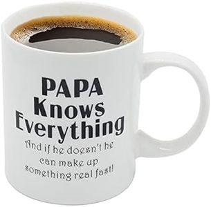 Papa Mug 11OZ Bone China Porcelain Coffee Tea Cup PAPA Knows Everything And if he doesn't he can make up something real fast! Unique Office Gifts for Men & Husband! Father's Day