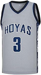 Men's #3 Georgetown Collegiate Athletic Embroidered Retro Basketball Jersey Gray M