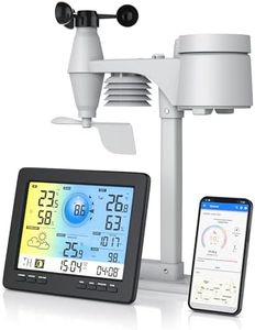 Brandson - Wlan Wetterstation mit 5 in 1 Außensensor – LCD Farbdispay - Wetterdaten per App WiFi Smart - Wettervorhersage - Innen und Außentemperatur – Windmesser und Regensensor - Windrichtung