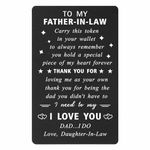 ENGZHI Thank You Father In Law Gifts from Daughter In Law -Thank You for Loving Me As Your Own - Father In Law Card for Wedding Birthday Christmas, Dad In Law Wallet Card