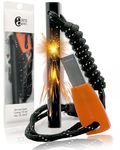 aZengear Camping Flint and Steel Fire Starter, 10x100mm (0.4x4in) Ferro Rod, HSS Striker, Paracord, Waterproof Outdoor Survival Kit