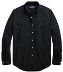 Polo Ralph Lauren Mens Classic Long Sleeve Oxford Shirt, Polo Black With Red Pony., Large