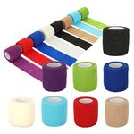 ASelected 8 Rolls Of Self-Adhesive Bandage Wrapped In Color, Sports Elastic Breathable Condensed Bandage Wrapped In Roll Bandage Self-Adhesive Winding Elastic Bandage