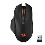 Redragon M656 Gainer Wireless Gaming Mouse, 4000 DPI 2.4Ghz Wireless Gamer Mouse w/ 5 DPI Levels, 7 Macro Buttons, Red LED Backlit & Pro Software/Drive Supported, for PC/Mac/Laptop