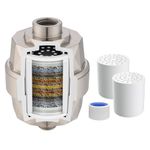 Hibbent Shower Filter for Hard Water, High Output Shower Head Filter to Remove Chlorine and Fluoride, 20 Stage Showerhead Filter, Shower Filter with 2 Replaceable Filter Cartridges, Brushed Nickel