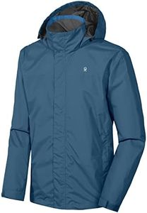 Little Donkey Andy Men's Lightweight Waterproof Rain Jacket Outdoor Rain Shell Coat for Hiking,Golf,Travel Blue Mirage Size L