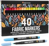 Fabric Pens - Set of 40 - Non Toxic, Indelible and Permanent Fabric Paint, Pens Fine Point Tip - Fine Point Textile Marker Pen