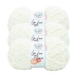 Lion Brand Yarn Go for Fleece Sherpa Jumbo Yarn for Knitting, Crocheting, and Crafting, 3 Pack, Cream